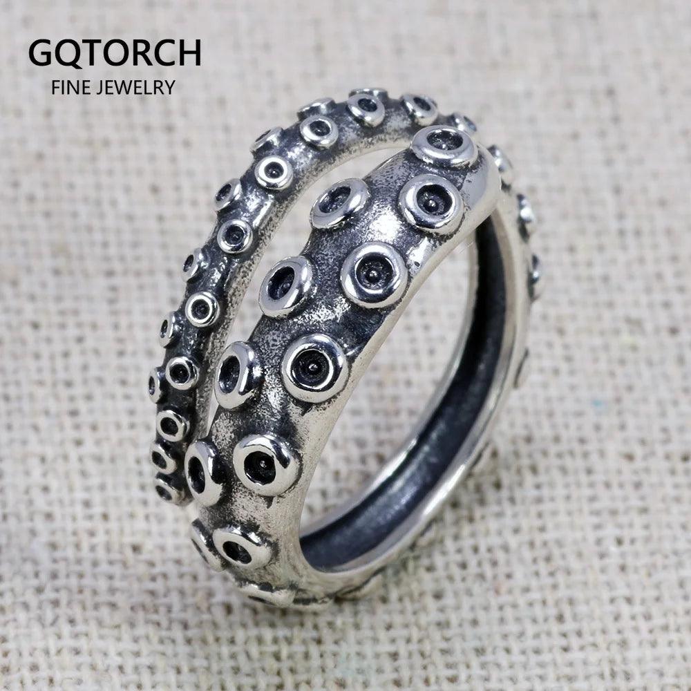 s925 Sterling Silver Octopus Ring for Men and Women Thai Silver Wholesale Jewelry for Lovers - GQTORCH Jewelry