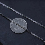 S925 Sterling Silver Twisted Necklace Chain for Men and Women Long Sweater Retro Antique Unisex Chain Original Design - GQTORCH Jewelry