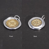 Real Pure 925 Sterling Silver Vajra Pestle Pendant Necklace for Men and Women Round Shape Gold Vermeil Amulet Jewelry - GQTORCH Jewelry