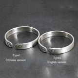 Solid 999 Sterling Silver Jewelry Couple Bangles for Lovers' Sun and Moon Engraved Design Retro Punk Steampunk Accessories - GQTORCH Jewelry