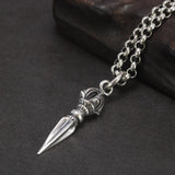 Real 925 Sterling Silver Small Vajra Pendant For Men and Women Buddhism Prayer Bouddha Jewelery - GQTORCH Jewelry