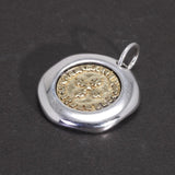 Real Pure 925 Sterling Silver Vajra Pestle Pendant Necklace for Men and Women Round Shape Gold Vermeil Amulet Jewelry - GQTORCH Jewelry