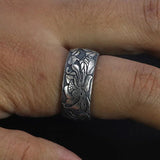 S990 Sterling Silver Ring Vintage Style Rings For Women With Lotus Design Fine Jewelry Bague Femme anel feminino - GQTORCH Jewelry