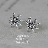 Retro Silver Jewelry S925 Silver Fashion Men and Women Simple Art Design Animal Spider Stud Earrings - GQTORCH Jewelry