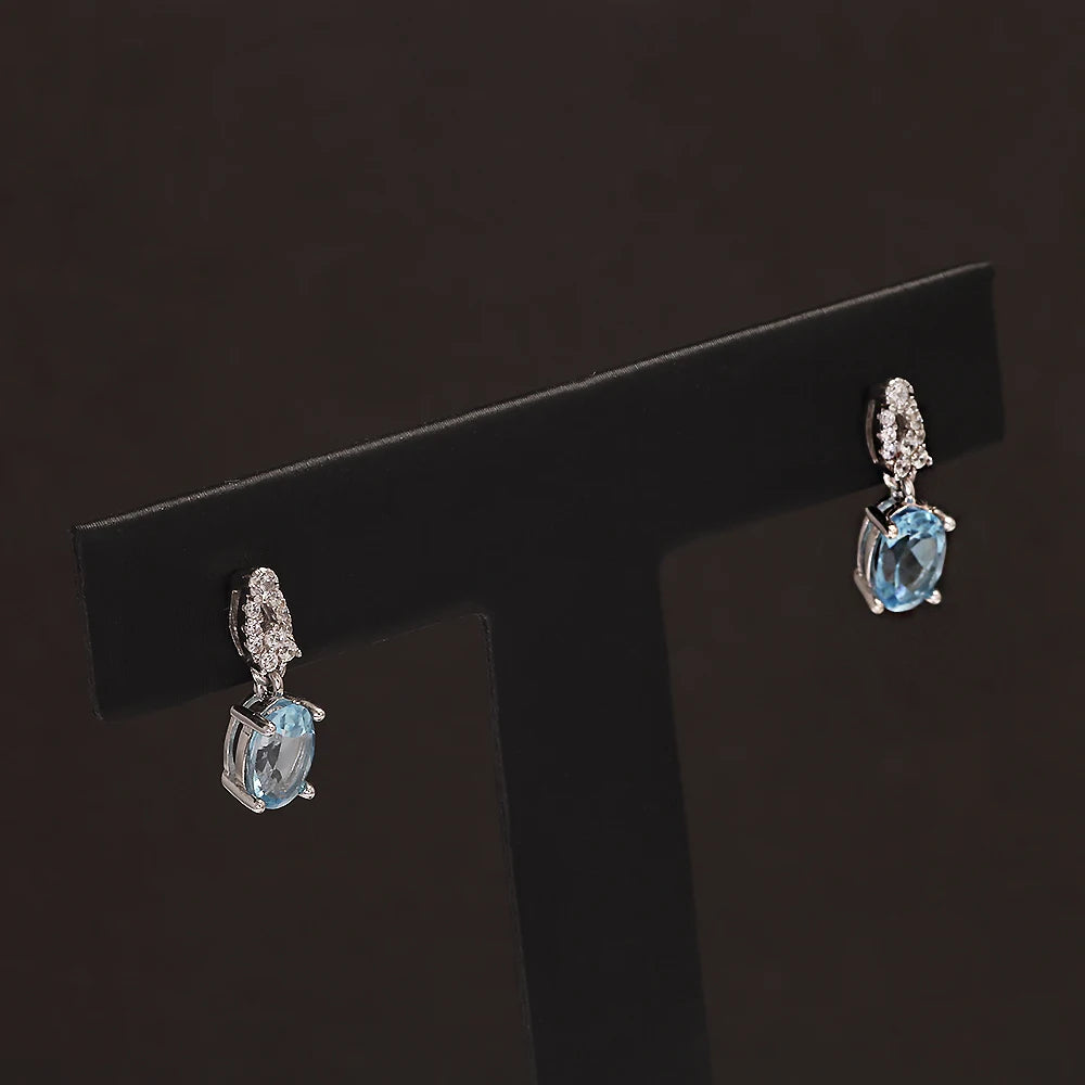 925 Sterling Silver Garnet Topaz Drop Earrings for Women Natural Gemstone Vintage Elegant Fashion Birthday Party Jewelry Gift