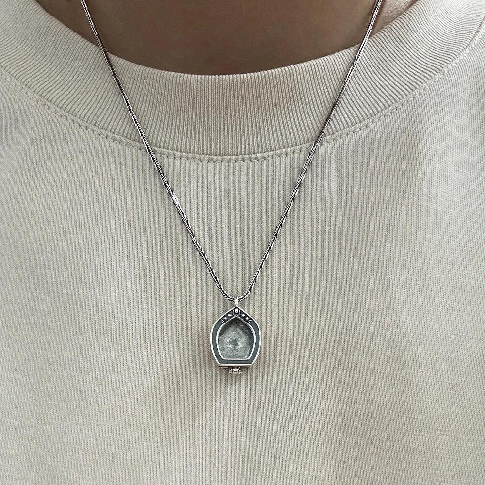 Real S925 Silver Tibet Gawu Box Necklace Antique Openable Locket Photo Pendant for Women Men Party Jewelry Gift - GQTORCH Jewelry
