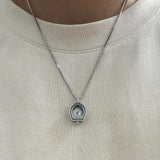 Real S925 Silver Tibet Gawu Box Necklace Antique Openable Locket Photo Pendant for Women Men Party Jewelry Gift - GQTORCH Jewelry