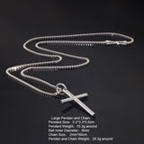 Real Solid 925 Sterling Silver Cross Pendant For Men And Women Smooth High Polishing Simple Design Jesus Christ Jewelry - GQTORCH Jewelry