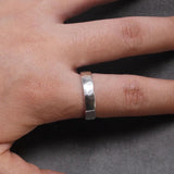 Sterling Silver S925 Bright Hand Hammer Pattern Men's and Women's Rings Minimalist Adjustable Jewelry - GQTORCH Jewelry