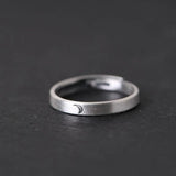 Solid 999 Sterling Silver Jewelry Couple Bangles for Lovers' Sun and Moon Engraved Design Retro Punk Steampunk Accessories - GQTORCH Jewelry