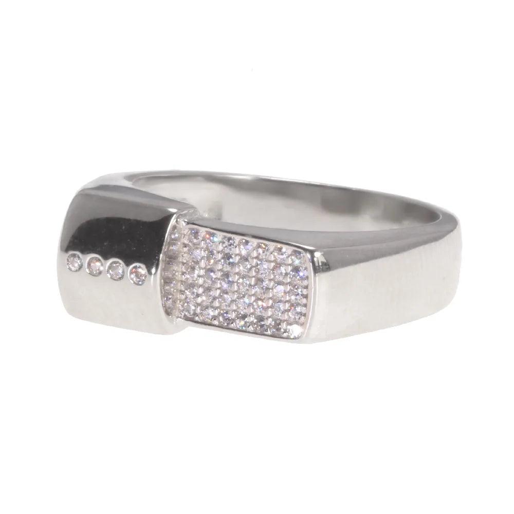 Sterling Silver Engagement Rings Micro Pave Cz Hip Hop Pinky Designer Wedding Rings Fine Jewellery - GQTORCH Jewelry