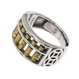 Real S925 Vintage Sterling Silver Wealth Coin Abacus Ring Open Style Men's and Women's Feng Shui Jewelry - GQTORCH Jewelry