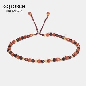 Red Tiger Eyes Beads Bracelet for Women Natural Stone Multifaceted Crystal Handmade Braided Friendship Charm Bracelets - GQTORCH Jewelry