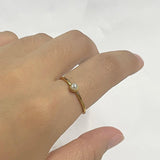 Real 925 Sterling Silver Small Pearl Rings for Women Gold Plating Minimalist Fine Jewelry Anniversary Gift - GQTORCH Jewelry