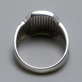 Solid 925 Silver Rings Cool Retro Vintage Turkish Ring Wedding Jewelry For Men Black Zircon Stone Curved Design Comfortable Fits - GQTORCH Jewelry