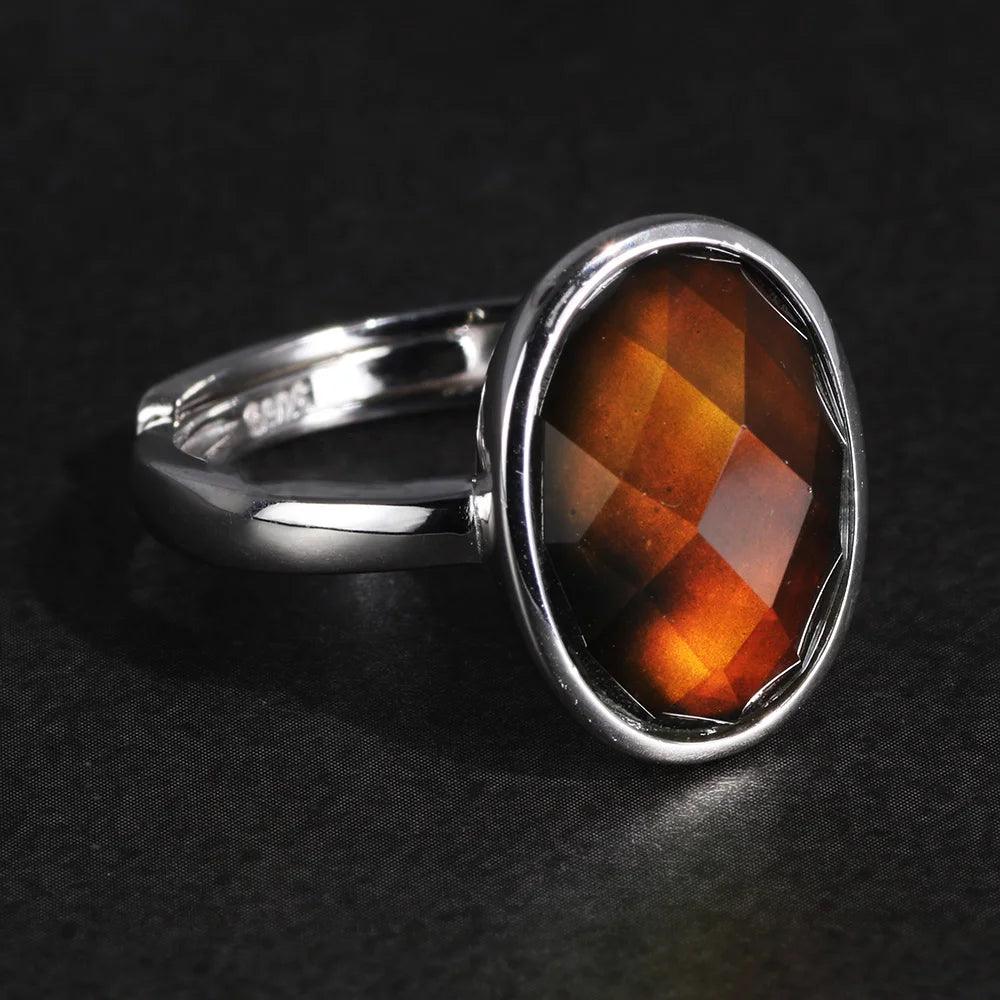 Temperature Sensing Color Changed Jewelry Sets For Women Sterling Silver 925 Rings Earrings Pendant Personalized Adjustable Size - GQTORCH Jewelry
