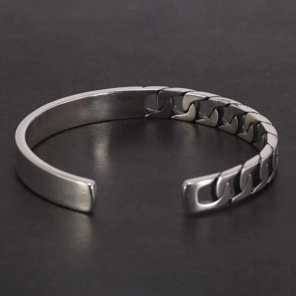 Handmade S925 Sterling Silver Bracelet Retro Hollow Weaving Twisted Glossy Bracelet Sterling Silver Jewelry for Men and Women - GQTORCH Jewelry
