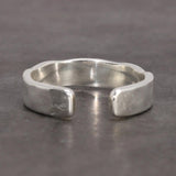 Sterling Silver S925 Bright Hand Hammer Pattern Men's and Women's Rings Minimalist Adjustable Jewelry - GQTORCH Jewelry