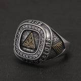 925 Sterling Silver Retro Eye of Providence Signet Ring for Men All Seeing Eyes Rings Punk Fashion Protective Jewelry