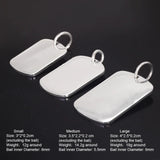 Soild 999 Sterling Silver Jewelry Metal Stamping Blanks Smooth Simple Tag Pendant For Men And Women Cool Male Jewellery - GQTORCH Jewelry