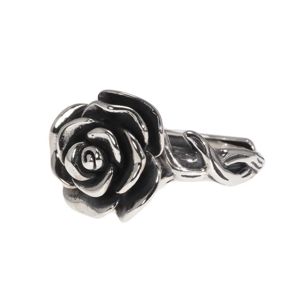 Vintage Thai Silver Cubic Rose Rings 100% Genuine 925 Sterling Silver Party Flowers Rings For Women Floral Elegant Jewelry - GQTORCH Jewelry