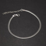 Real 925 Sterling Silver Blade Snake Chain Bracelet Simple with 4 Extension Delicate Fine Jewelry Gift for Men and Women - GQTORCH Jewelry
