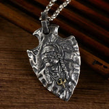 S925 Pure Silver Vintage Indian Eagle Shield Tribal Legend Old Chief Men Pendant Domineering Personality - GQTORCH Jewelry