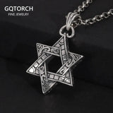 Real 925 Sterling Silver Star of David Men's Pendant Six Pointed Religious Amulet Symbol Necklace Fine Jewelry - GQTORCH Jewelry