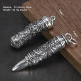 Sterling Silver 925 Dragon Pendant for Men Openable Pendant Fine Jewelry Retro Punk Style - GQTORCH Jewelry