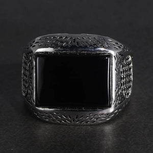 Real Pure 925 Sterling Silver Rings Retro Vintage Cool Turkey Ring For Men Mens Rings With Stones Turkish Jewelry Anel Masculino - GQTORCH Jewelry