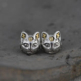 Real Pure 925 Sterling Silver Cat Rings For Women Animal Ring And Pendant Vintage Retro Style Fine Jewelry - GQTORCH Jewelry