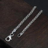 100% Sterling Silver 3mm Braided Hemp Bracelet Chain 17-21cm Simple Retro Minimalism Jewelry For Men and Women - GQTORCH Jewelry