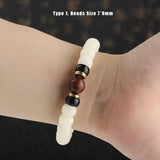 Tibetan Buddhism Mala Beads Bracelet With Rudraksha Vajra Natural White Bodhi Seed Prayer & Yoga Meditation OM Jewelry - GQTORCH Jewelry