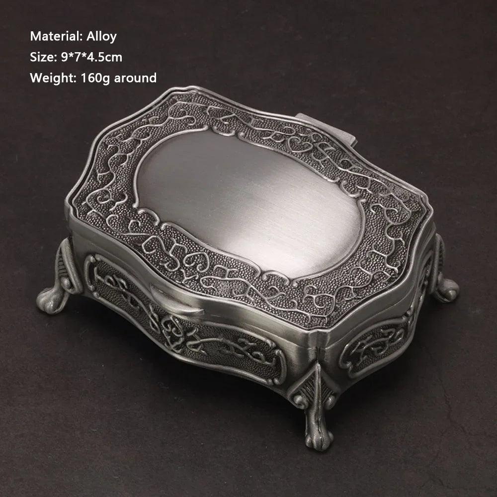 Vintage Alloy Jewelry Box Casket and Heart Shaped 9*7*4.5cm 6*6*3cm For Rings Pendants Necklace Gift Boxes - GQTORCH Jewelry