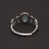 Womens Oval Opal Ring Sterling Silver 925 Retro Style Fulu Gourd Open Rings Light Weight Stackable Fashionable Jewelry - GQTORCH Jewelry