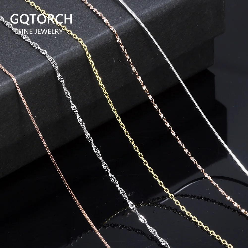 S925 Sterling Silver Necklace for Women Simple Fashion Snake Chain Elegant Female Jewelry - GQTORCH Jewelry