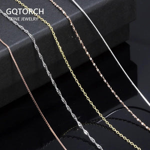 S925 Sterling Silver Necklace for Women Simple Fashion Snake Chain Elegant Female Jewelry - GQTORCH Jewelry