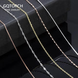 S925 Sterling Silver Necklace for Women Simple Fashion Snake Chain Elegant Female Jewelry - GQTORCH Jewelry