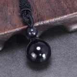 Necklaces & Pendants Natural Stone For Women and Men Black Obsidian Rainbow Eye Beads Ball Transfer Lucky Love - GQTORCH Jewelry