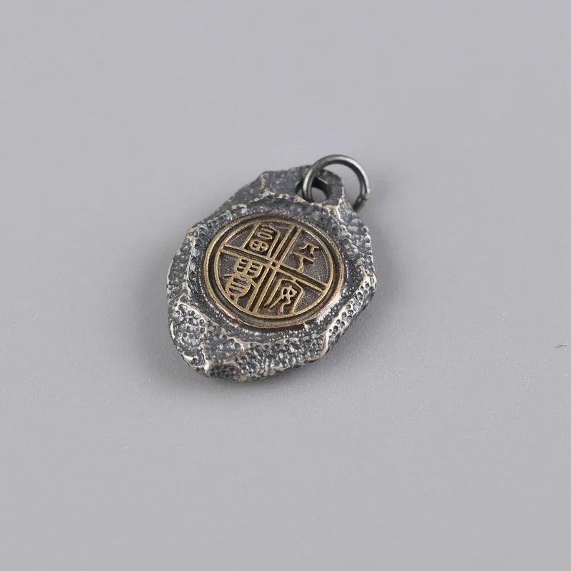 Real Pure 925 Sterling Silver Women and Men Pendant Retro Jewelry Six Words Mantra Auspicious Safely Pendant Talisman Amulet - GQTORCH Jewelry