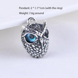 Real 925 Sterling Silver Demon Eye Owl Ring For Women Girl Lovers Retro Animal Open Adjustable Ring Statement Ring Jewelry Gift - GQTORCH Jewelry