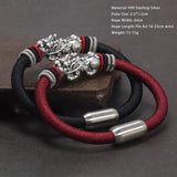 Real 999 Sterling Silver Pixiu Bracelet for Men and Women Magnetic Clasp Hand Braided Lucky Knot Retro Thai Amulet Jewelry - GQTORCH Jewelry
