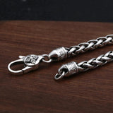 Thai Silver Bracelets with Vajry Pestle Clasp Six Words Mantra Braided Hemp Bracelet for Men and Women 925 Silver Jewelry - GQTORCH Jewelry