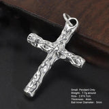 Real Pure 925 Sterling Silver Simple Cross Pendant Necklaces for Men and Women Couples Viking Christian Jewelry - GQTORCH Jewelry