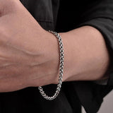 100% Sterling Silver 3mm Braided Hemp Bracelet Chain 17-21cm Simple Retro Minimalism Jewelry For Men and Women - GQTORCH Jewelry