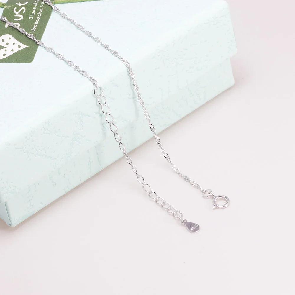 S925 Sterling Silver Necklace for Women Simple Fashion Snake Chain Elegant Female Jewelry - GQTORCH Jewelry