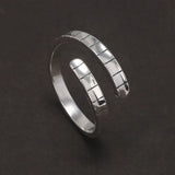 925 Sterling Silver Twisted Open Ring for Women Men Adjustable Geometric Simple Fashion Retro Party Jewelry Accessories