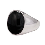 S925 Sterling Silver Natural Stone Rings for Men Red Black Color Agate Turkish Handmade Jewelry Luxury Ring Smooth Simple Design - GQTORCH Jewelry