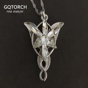 Real 925 Sterling Silver Arwen Necklace Set for Women Fairy Princess Twilight Star 2 Sizes - GQTORCH Jewelry