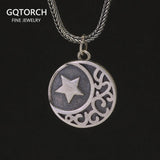 Real S925 Sterling Silver Vintage Personalized Sun, Moon, Stars, Couple Necklace Pendant Jewelry - GQTORCH Jewelry